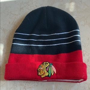 Chicago Blackhawks NHL Beanie Hat Used